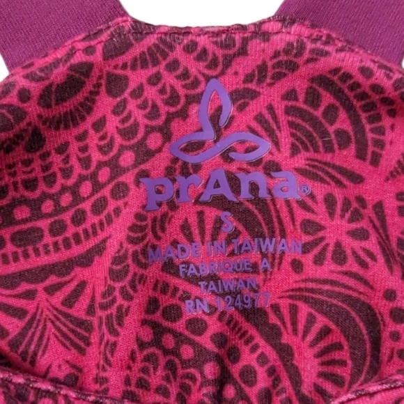 Prana Pink Maroon Mauve Purple Pattern Sporty Women's Small Dress Strap Short - Picture 11 of 11